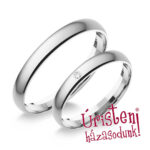 3FD1B Fehér arany Klasszikus Karikagyűrű Gyémánt kővel