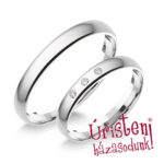 3FD3C Fehér arany Klasszikus Karikagyűrű Cirkónia kövekkel