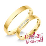 3SL5C Sárga arany Klasszikus Karikagyűrű Cirkónia kövekkel