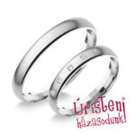 3FD5.2B Fehér arany Klasszikus Karikagyűrű Gyémánt kövekkel