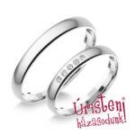 3FD5B Fehér arany Klasszikus Karikagyűrű Gyémánt kövekkel