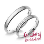 3FD7C Fehér arany Klasszikus Karikagyűrű Cirkónia kövekkel