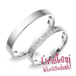 3FL11C Fehér arany Klasszikus Karikagyűrű Cirkónia kövekkel