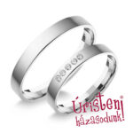 3FL5C Fehér arany Klasszikus Karikagyűrű Cirkónia kövekkel