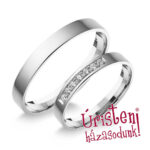 3FL7B Fehér arany Klasszikus Karikagyűrű Gyémánt kövekkel