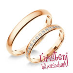 3RD14B Rozé arany Klasszikus Karikagyűrű Gyémánt kövekkel