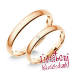 3RD1B Rozé arany Klasszikus Karikagyűrű Gyémánt kővel