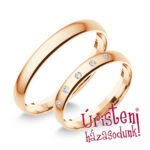 3RD5.2B Rozé arany Klasszikus Karikagyűrű Gyémánt kövekkel