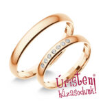 3RD7B Rozé arany Klasszikus Karikagyűrű Gyémánt kövekkel