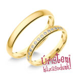 3SD14C Sárga arany Klasszikus Karikagyűrű Cirkónia kövekkel