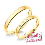 3SD3C Sárga arany Klasszikus Karikagyűrű Cirkónia kövekkel