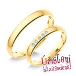 3SD5C Sárga arany Klasszikus Karikagyűrű Cirkónia kövekkel