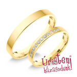 3SL11C Sárga arany Klasszikus Karikagyűrű Cirkónia kövekkel