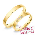 3SL5.2C Sárga arany Klasszikus Karikagyűrű Cirkónia kövekkel