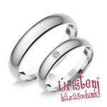 4FD1C Fehér arany Klasszikus Karikagyűrű Cirkónia kővel