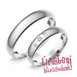 4FD3.2C Fehér arany Klasszikus Karikagyűrű Cirkónia kövekkel