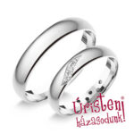 4FD3.4C Fehér arany Klasszikus Karikagyűrű Cirkónia kövekkel