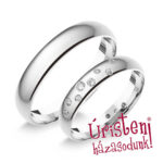 4FD8C Fehér arany Klasszikus Karikagyűrű Cirkónia kövekkel