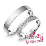 4FL11C Fehér arany Klasszikus Karikagyűrű Cirkónia kövekkel