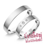4FL3B Fehér arany Klasszikus Karikagyűrű Gyémánt kövekkel