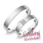 4FL4B Fehér arany Klasszikus Karikagyűrű Gyémánt kövekkel