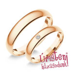 4RD1B Rozé arany Klasszikus Karikagyűrű Gyémánt kővel