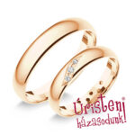 4RD3.4B Fehér arany Klasszikus Karikagyűrű Gyémánt kövekkel