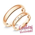 4RD3C Rozé arany Klasszikus Karikagyűrű Cirkónia kövekkel