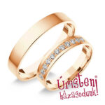 4RL11B Rozé arany Klasszikus Karikagyűrű Gyémánt kövekel