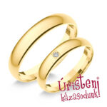 4SD1C Sárga arany Klasszikus Karikagyűrű Cirkónia kővel