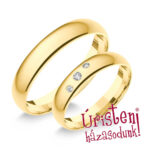 4SD3.2C Sárga arany Klasszikus Karikagyűrű Cirkónia kövekkel