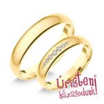 4SD7C Sárga arany Klasszikus Karikagyűrű Cirkónia kövekkel