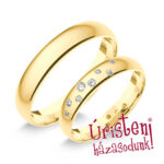 4SD8C Sárga arany Klasszikus Karikagyűrű Cirkónia kövekkel