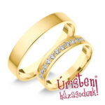 4SL11C Sárga arany Klasszikus Karikagyűrű Cirkónia kövekkel