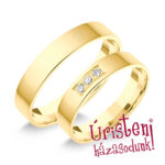 4SL3.2B Sárga arany Klasszikus Karikagyűrű Gyémánt kövekkel
