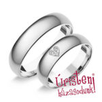 5FD3.3C Fehér arany Klasszikus Karikagyűrű Cirkónia kövekkel