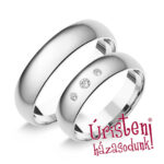 5FD3C Fehér arany Klasszikus Karikagyűrű Cirkónia kövekkel