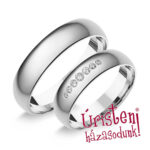 5FD7B Fehér arany Klasszikus Karikagyűrű Gyémánt kövekkel