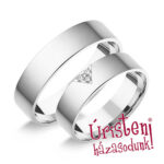 5FL3.2C Fehér arany Klasszikus Karikagyűrű Cirkónia kövekkel