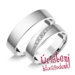 5FL9B Fehér arany Klasszikus Karikagyűrű Gyémánt kövekkel