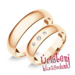 5RD3C Rozé arany Klasszikus Karikagyűrű Cirkónia kövekkel