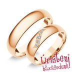 5RD5B Rozé arany Klasszikus Karikagyűrű Gyémánt kövekel