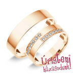 5RL14C Rozé arany Klasszikus Karikagyűrű Cirkónia kövekkel