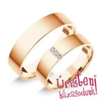 5RL3B Rozé arany Klasszikus Karikagyűrű Gyémánt kövekel