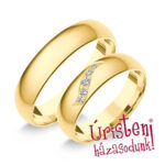 5SD5C Sárga arany Klasszikus Karikagyűrű Cirkónia kövekkel