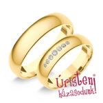 5SD7C Sárga arany Klasszikus Karikagyűrű Cirkónia kövekkel