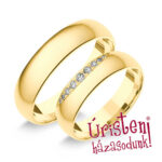 5SD9B Sárga arany Klasszikus Karikagyűrű Gyémánt kövekkel