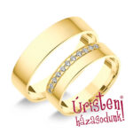 5SL11B Sárga arany Klasszikus Karikagyűrű Gyémánt kövekkel