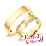 5SL14B Sárga arany Klasszikus Karikagyűrű Gyémánt kövekkel