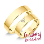 5SL3.2B Sárga arany Klasszikus Karikagyűrű Gyémánt kövekkel